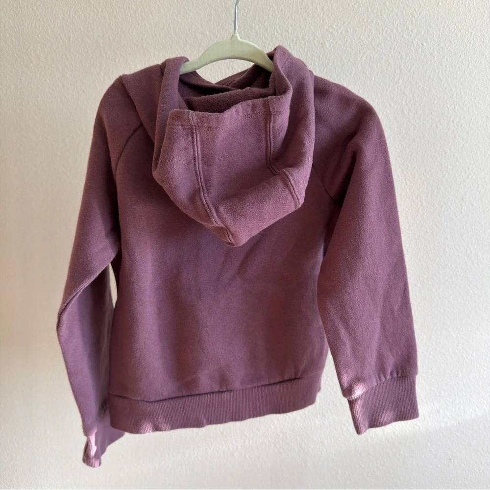Under Armour Girls Hoodie Size 5 Maroon Plum Logo Pullover Sweatshirt